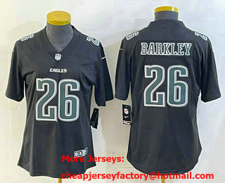 Women's Philadelphia Eagles #26 Saquon Barkley Limited Black Fashion Vapor Jersey