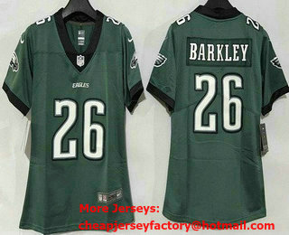 Women's Philadelphia Eagles #26 Saquon Barkley Limited Midnight Green Vapor Jersey