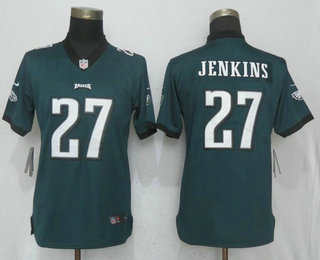 Women's Philadelphia Eagles #27 Malcolm Jenkins Midnight Green 2017 Vapor Untouchable Stitched NFL Nike Limited Jersey