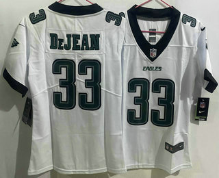Women's Philadelphia Eagles #33 Cooper DeJean Limited White Vapor Jersey