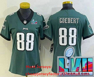 Women's Philadelphia Eagles #88 Dallas Goedert Limited Green Super Bowl LVII Vapor Jersey