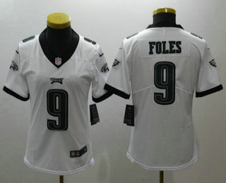 Women's Philadelphia Eagles #9 Nick Foles White 2017 Vapor Untouchable Stitched NFL Nike Limited Jersey