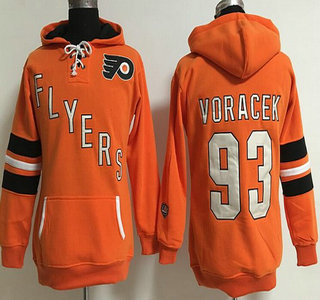 Women's Philadelphia Flyers #93 Jakub Voracek Old Time Hockey Orange Hoodie