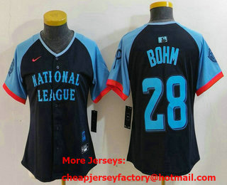 Women's Philadelphia Phillies #28 Alec Bohm Navy 2024 All Star Limited Stitched Jersey
