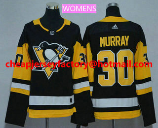 Women's Pittsburgh Penguins #30 Matt Murray Black Home 2017-2018 Hockey Stitched NHL Jersey