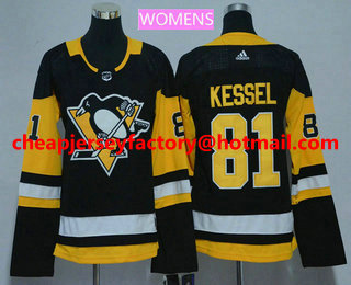 Women's Pittsburgh Penguins #81 Phil Kessel Black Home 2017-2018 Hockey Stitched NHL Jersey