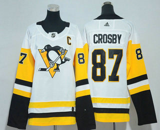 Women's Pittsburgh Penguins #87 Sidney Crosby White 2017-2018 Hockey Stitched NHL Jersey