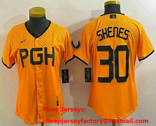 Women's Pittsburgh Pirates #30 Paul Skenes Yellow 2023 City Connect Stitched Jersey