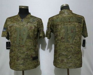 Women's Pittsburgh Steelers #19 JuJu Smith-Schuster 2018 Camo Salute to Service Stitched NFL Nike Limited Jersey