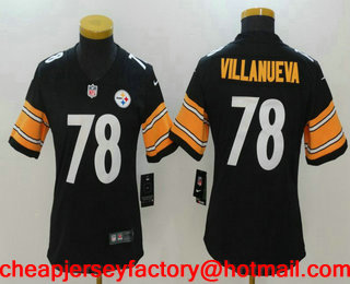 Women's Pittsburgh Steelers #78 Alejandro Villanueva Black 2017 Vapor Untouchable Stitched NFL Nike Limited Jersey