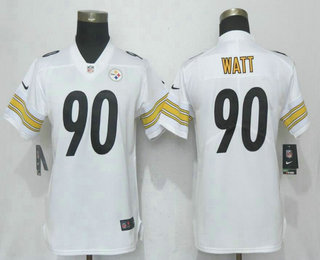 Women's Pittsburgh Steelers #90 T. J. Watt White 2017 Vapor Untouchable Stitched NFL Nike Limited Jersey