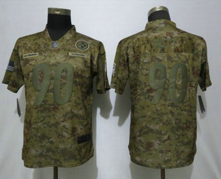 Women's Pittsburgh Steelers #90 T.J. Watt 2018 Camo Salute to Service Stitched NFL Nike Limited Jersey