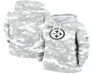Women's Pittsburgh Steelers Arctic Camo 2024 Salute to Service Club Fleece Pullover Hoodie