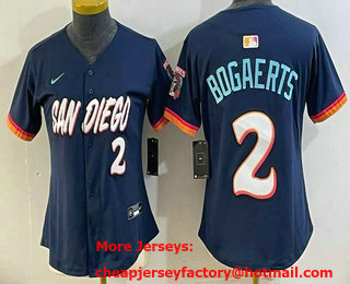 Women's San Diego Padres #2 Xander Bogaerts Navy 2026 City Connect Stadium Jersey