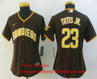 Women's San Diego Padres #23 Fernando Tatis Jr Brown Stitched MLB Cool Base Nike Jersey