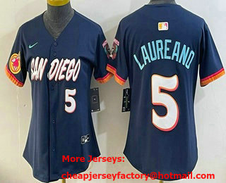 Women's San Diego Padres #5 Ramon Laureano Navy 2026 City Connect Stadium Jersey