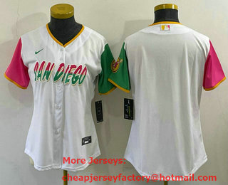 Women's San Diego Padres Blank White 2022 City Connect Cool Base Stitched Jersey