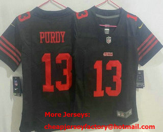 Women's San Francisco 49ers #13 Brock Purdy Limited Black Vapor Jersey