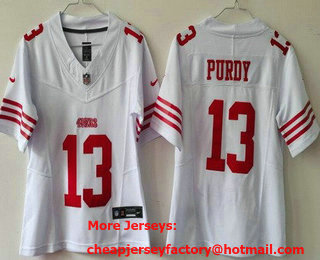 Women's San Francisco 49ers #13 Brock Purdy Limited White FUSE Vapor Jersey