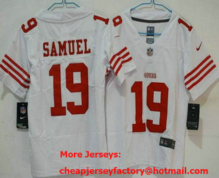 Women's San Francisco 49ers #19 Deebo Samuel Limited White Vapor Jersey