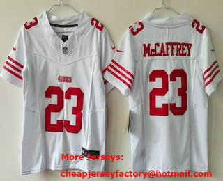 Women's San Francisco 49ers #23 Christian McCaffrey Limited White FUSE Vapor Jersey