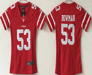 Women's San Francisco 49ers #53 NaVorro Bowman Red 2017 Vapor Untouchable Stitched NFL Nike Limited Jersey