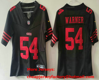 Women's San Francisco 49ers #54 Fred Warner Black 2024 FUSE Vapor Limited Stitched Jersey