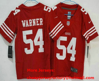 Women's San Francisco 49ers #54 Fred Warner Limited Red Throwback Vapor Jersey