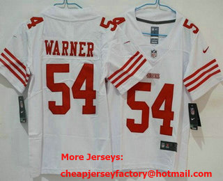 Women's San Francisco 49ers #54 Fred Warner Limited White Vapor Jersey