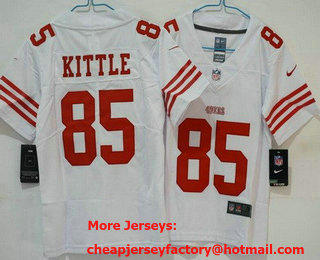 Women's San Francisco 49ers #85 George Kittle Limited White Vapor Jersey