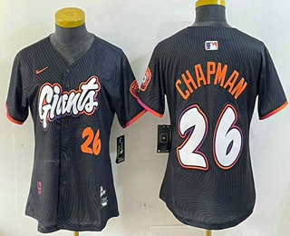 Women's San Francisco Giants #26 Matt Chapman Black 2025 City Connect Limited Jersey