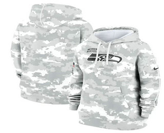 Women's Seattle Seahawks Arctic Camo 2024 Salute to Service Club Fleece Pullover Hoodie
