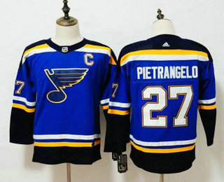 Women's St. Louis Blues #27 Alex Pietrangelo Blue Stitched NHL Jersey