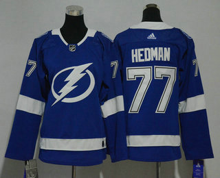 Women's Tampa Bay Lightning #77 Victor Hedman Light Blue 2017-2018 Hockey Stitched NHL Jersey
