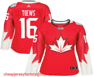 Women's Team Canada #16 Jonathan Toews Red 2016 World Cup of Hockey Game Jersey