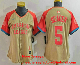 Women's Texas Rangers #5 Corey Seager Cream 2024 All Star Limited Stitched Jersey