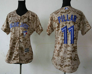 Women's Toronto Blue Jays #11 Kevin Pillar Camo New Cool Base Jersey