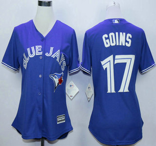 Women's Toronto Blue Jays #17 Ryan Goins Alternate Blue 2015 MLB Cool Base Jersey