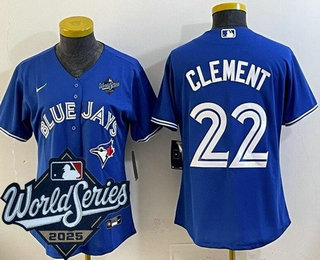 Women's Toronto Blue Jays #22 Ernie Clement Blue 2025 World Series Cool Base Jersey