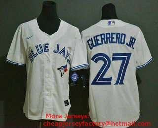 Women's Toronto Blue Jays #27 Vladimir Guerrero Jr. White Stitched MLB Cool Base Nike Jersey