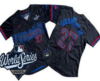 Women's Toronto Blue Jays #27 Vladimir Guerrero Jr Black City 2025 World Series Limited Jersey