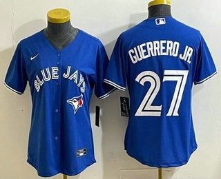 Women's Toronto Blue Jays #27 Vladimir Guerrero Jr Blue Stitched Cool Base Nike Jersey