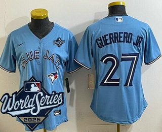 Women's Toronto Blue Jays #27 Vladimir Guerrero Jr Light Blue 2025 World Series Cool Base Jersey