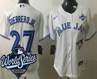 Women's Toronto Blue Jays #27 Vladimir Guerrero Jr White 2025 World Series Cool Base Jersey