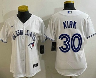 Women's Toronto Blue Jays #30 Alejandro Kirk White Cool Base Jersey