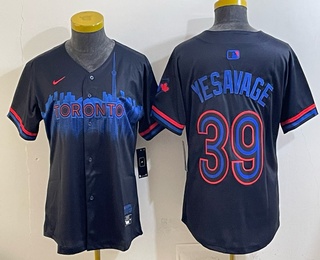 Women's Toronto Blue Jays #39 Trey Yesavage Black 2024 City Connect Limited Stitched Jersey