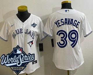 Women's Toronto Blue Jays #39 Trey Yesavage White 2025 World Series Cool Base Jersey
