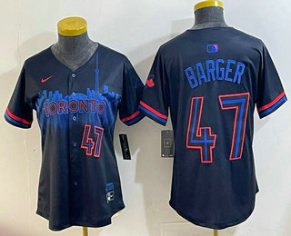 Women's Toronto Blue Jays #47 Addison Barger Black 2024 City Connect Limited Stitched Jersey