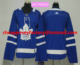 Women's Toronto Maple Leafs Blank Royal Blue Home 2017-2018 Hockey Stitched NHL Jersey
