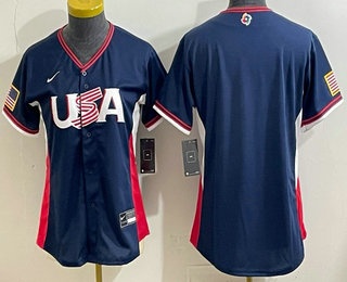 Women's USA Blank Navy 2026 World Baseball Classic Cool Base Jersey
